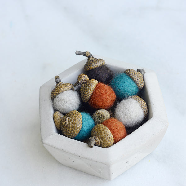 Felted Acorns - Autumn by the Seaside Palette