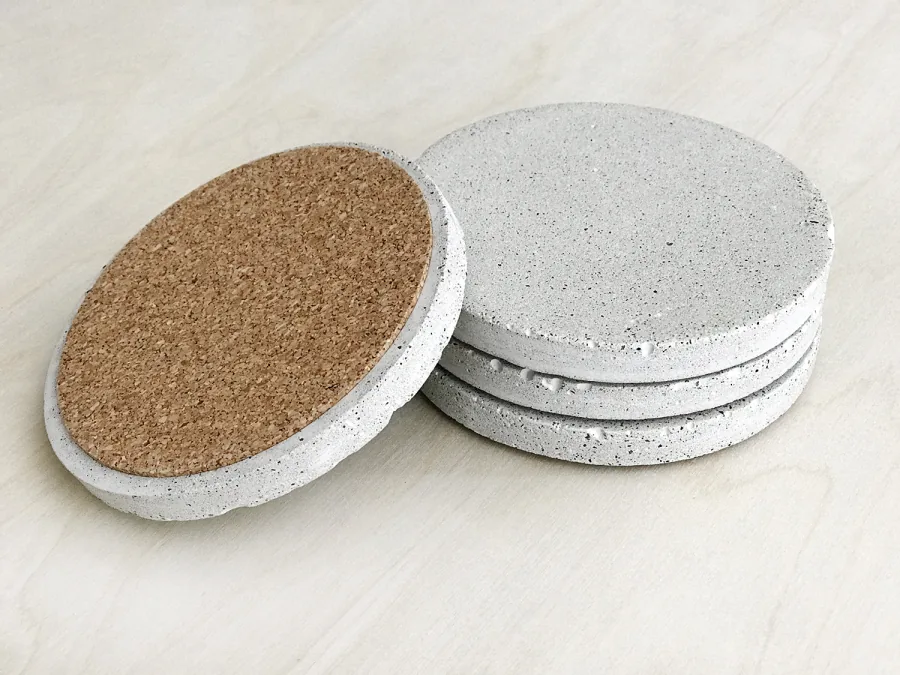 Concrete Beverage Coaster Set detail